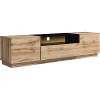 Vente-unique Tv-meubel met 2 deuren, 1 lade en 1 nis - Naturel en zwart - CEMILINA