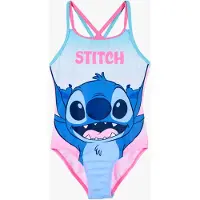 Disney Stitch Kinder Badpak Meisjes - Roze en Blauw - Maat 116 - Zwemkleding