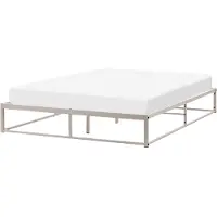 Beliani VIRY - Tweepersoonsbed - Lichtbeige - 140 x 200 cm - IJzer