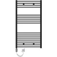LuxeBath Elektrische badkamerradiator met verwarmingselement 1200W 750x1200 mm antraciet recht met zijaansluiting