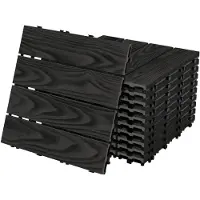 ML-Design WPC terrastegels 30x30 cm 11-delige spaarset voor 1m² antraciet houtlook vloer met drainage en kliksysteem