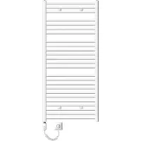 LuxeBath Badkamerradiator Sahara 750 x 1500 mm Witte rechte zijaansluiting met verwarmingselement 900W