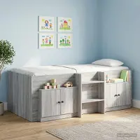 vidaXL Opbergkast voor loftbed 2 st Grijs Sonoma 66 x 35 x 48 cm