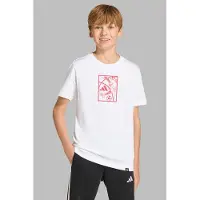 Adidas Sportswear T-shirt wit Jongens/Meisjes Katoen Ronde hals Printopdruk - maat 140