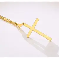 Jumada 's Ketting met Kruis - Choker - Titanium - Goudkleurig