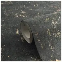 A.S. Création BETONLOOK BEHANG | Industrieel - zwart goud - Trendwall