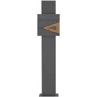 ML-Design Staande brievenbus met krantenvak 37x36,5x11 cm antraciet/houtlook van staal ML design, modern driehoekig ontwerp, stahoogte 120/170 cm antraciet