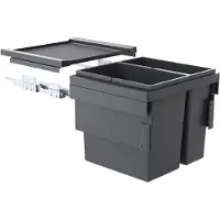 Hailo Cargo Synchro afvalsysteem voor kastbreedte 50cm grijs 46 liter (28+18)