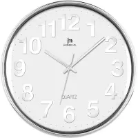 Justaminute 00816 Kwartsklok Cirkel Chroom, Wit