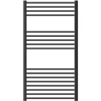 LuxeBath Elektrische badkamerradiator met verwarmingselement 1200W 750x1200 mm antraciet rechte zijaansluiting & thermostaat digitaal display