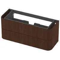 Ink Concept R Afgeronde Onderkast 2 Lades - 120x45cm - Ribbel - Fineer Shadow - Badkamermeubels - 8718835407872