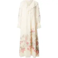 Comma Jurk lichtbeige / pasteelgeel / pastelgroen / watermeloen rood