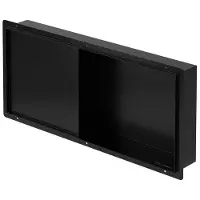LuxeBath Wand nis douche met betegelbare deur 25,5x55,5 cm zwart roestvrij staal randloze douche nis douchebak
