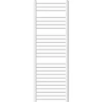 LuxeBath elektrische badkamerradiator Sahara 500 x 1500 mm wit gebogen zijaansluiting met verwarmingsmodule 1200W digitale thermostaat met display handdoekverwarming met patroon handdoekdroger