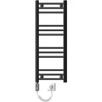 LuxeBath Elektrische badkamerradiator met verwarmingselement 300W 300x800 mm antraciet recht met zijaansluiting