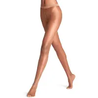 Falke Invisible Deluxe eenkleurig materiaal transparant 8 DEN panty dames bruin - maat M