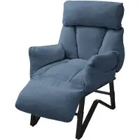 ML-Design Woonkamer fauteuil Loungestoel blauw met rugkussen tot 120 kilogram Polyester hoes in linnenlook ML design