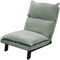 ML-Design Vloerstoel grijsgroen Vloerstoel gestoffeerd verstelbare rugleuning linnen bekleding robuust stalen frame ML design