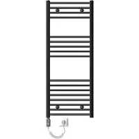 LuxeBath Elektrische badkamerradiator met verwarmingselement 900W 500x1200 mm antraciet gebogen met zijaansluiting