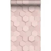 Origin Wallcoverings behang 3d hexagon motief licht roze - 347849 - 0,53 x 10,05 m