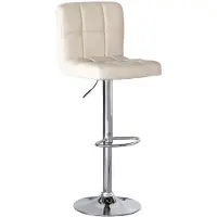 Lizzely Garden & Living SET DEAL: 4 stuks Barkruk Anel met rugleuning: beige leder barstoel