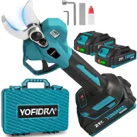 Yofidra Elektrische Snoeischaar - 35mm Snijdiameter - met 2x Accu’s - Professioneel Heggenschaar - Tuin Snoei Schaar - voor het snoeien van tuin en boom
