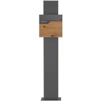 ML-Design Brievenbus 37x36,5x11 cm antraciet/houtlook staal