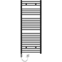 LuxeBath Elektrische badkamerradiator met verwarmingselement 1200W 600x1500 mm antraciet gebogen Zijaansluiting & thermostaat Digitaal display