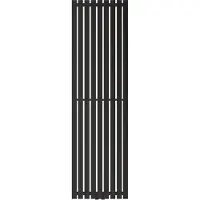 LuxeBath Badkamer radiator middenaansluiting 480x1600 mm zwart met universele thermostaatkraan