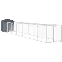 vidaXL Hondenhok met dak 117x813x123 cm gegalvaniseerd staal antraciet
