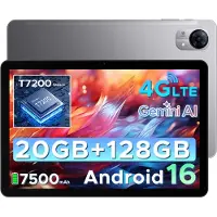Doogee Tab G5 - Tablet - 20GB + 128GB (2TB TF) - 4G LTE - Android 16 - 10 inth 120Hz IPS HD - Unisoc T7200 - 7500mAh - 2 Lautsprecher - Widevine L1 - Face ID - GPS - Grijs