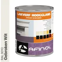 Afinol Hoogglans Lakverf Gebroken Wit (RAL 9010) 750 ml
