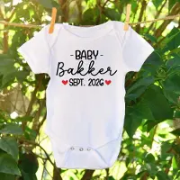 Next Baby Rompertje Zwangerschapsaankondiging – Wit Romper met Tekstprint en Hartjes – 0 tot 3 maanden