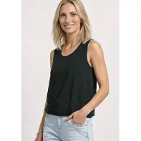 Street One Dames Jersey top met elastische zoom - Groen - 34