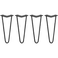 Monster 4 x 30,5 cm poten voor tafel, met 2 verstevigingen - 10 mm - zwart