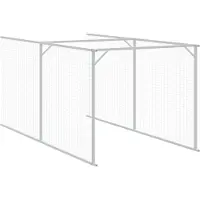 vidaXL Hondenhuis met dak, antraciet, 117x1221x123 cm, verzinkt staal