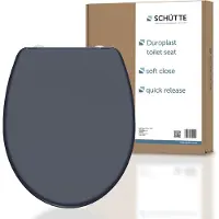 Schutte Duroplast toiletbril, antraciet, met zachte sluiting en snelsluiting