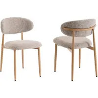 Celia Eetkamerstoelen Celia Taupe Naturel Santi Set van 2
