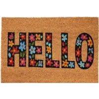 Home & Styling Deurmat Hello Kokos - 59x39cm - Bruin