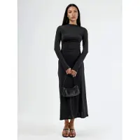 Busem Strak maxi-jurk met drapeerdetail