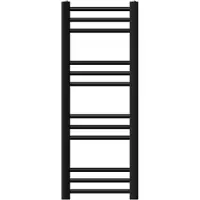 LuxeBath elektrische Badkamerradiator Sahara 300x800 mm zwart rechte Zijaansluiting met 300W Verwarmingselement Thermostaat digitaal Display Handdoekverwarmer Handdoekdroger Verwarmingssysteem