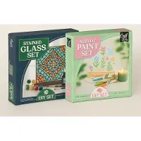Craft ID DIY Verfset voor Volwassenen 2in1 – Glas Schilderen en Acryl Marker Set – Inclusief Glasplaat, Verf, Sjabloon en Houten Standaard – Knutselpakket