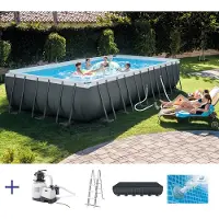 Intex Ultra Xtr 732x366x132 Cm Steel Rectangular Frame Above Ground Pool Grijs 31805 Liters
