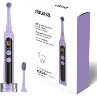 4Swiss ST216 Electrosonic - Hybride Tandenborstel - 2000mAh LCD - 12 Modi Vibratie+Rotatie IPX7 USB - Lavendel