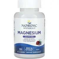 Nordic Naturals , Magnesium Gummies, Blauwebessen Lavendel, 300 mg, 60 Gummies (100 mg per Gummy)