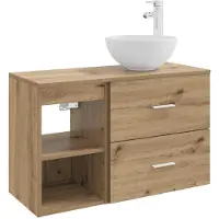 vidaXL Badkamermeubel Set 2 st Artisanaal eiken Bewerkt hout