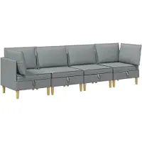 vidaXL Modulaire bankset met opslag 4 st Lichtgrijs Stof