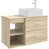 vidaXL Badkamermeubel Set 2 st Sonoma Eiken Bewerkt hout