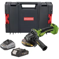 Procraft PGA22-BB accu haakse slijper 20 V 125 mm borstelloos + 1x accu 2,0 Ah + oplader + RHINO-gereedschapskoffer