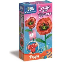 Clementoni Create Your Flowers Poppy - Klaproos Knutselen van Crepe Papier - Papieren Bloemen Maken Knutselpakket met Knutselspullen voor Kinderen